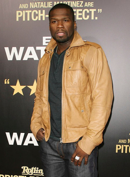 Curtis James Jackson III Brown Leather Jacket – Curtis James wearing the look, photo 3
