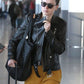Daisy Ridley Black Biker Leather Jacket – alternate view