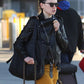 Daisy Ridley Black Biker Leather Jacket – close-up and worn views