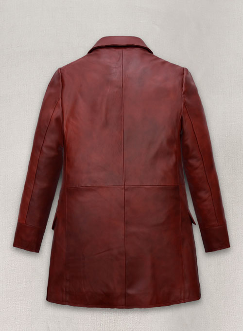Dakota Johnson Madame Web Black Leather Trench Coat – back view