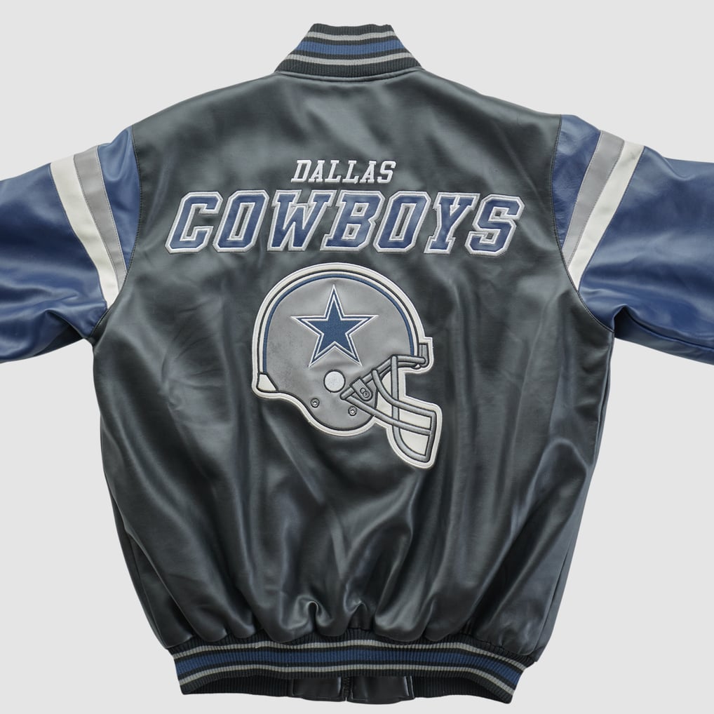 Back view with Dallas Cowboys helmet design