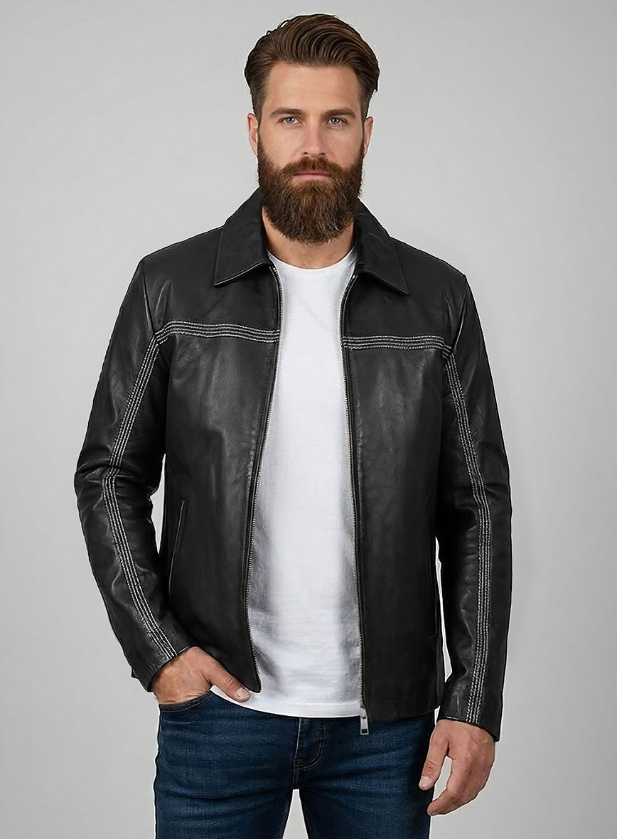Daniel Craig Layer Cake White Leather Jacket – close-up and worn views