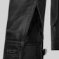 Daniel Craig Black Leather Blazer – close-up and worn views
