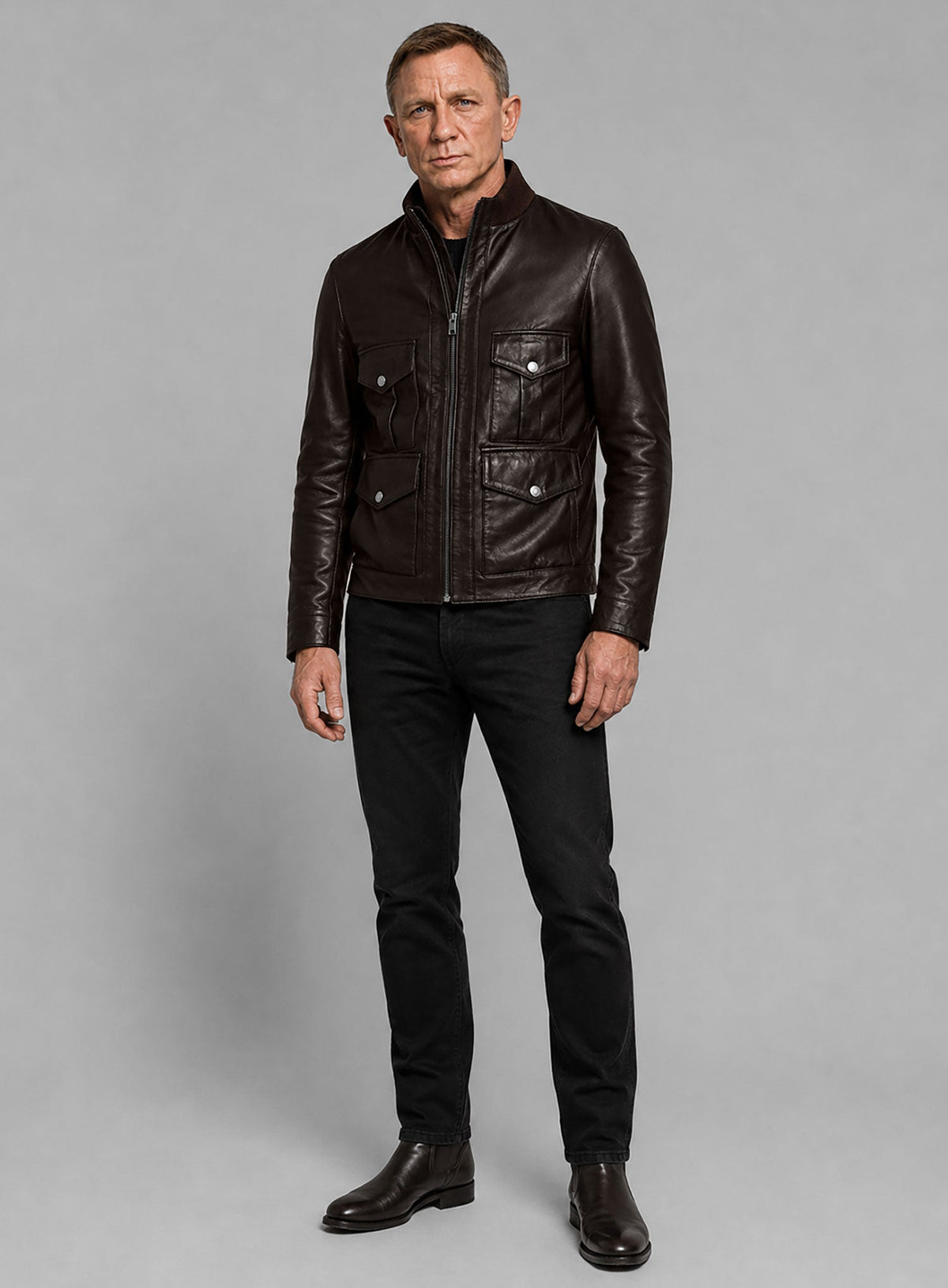 Daniel Craig Casino Royale Leather Jacket view 5
