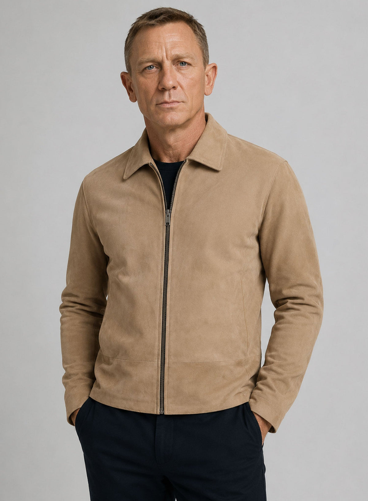 Daniel Craig Spectre Black Leather Jacket – full product view