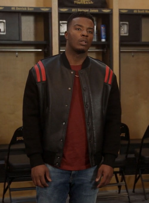 Daniel Ezra All American Black & Red Leather Jacket – celebrity inspiration look