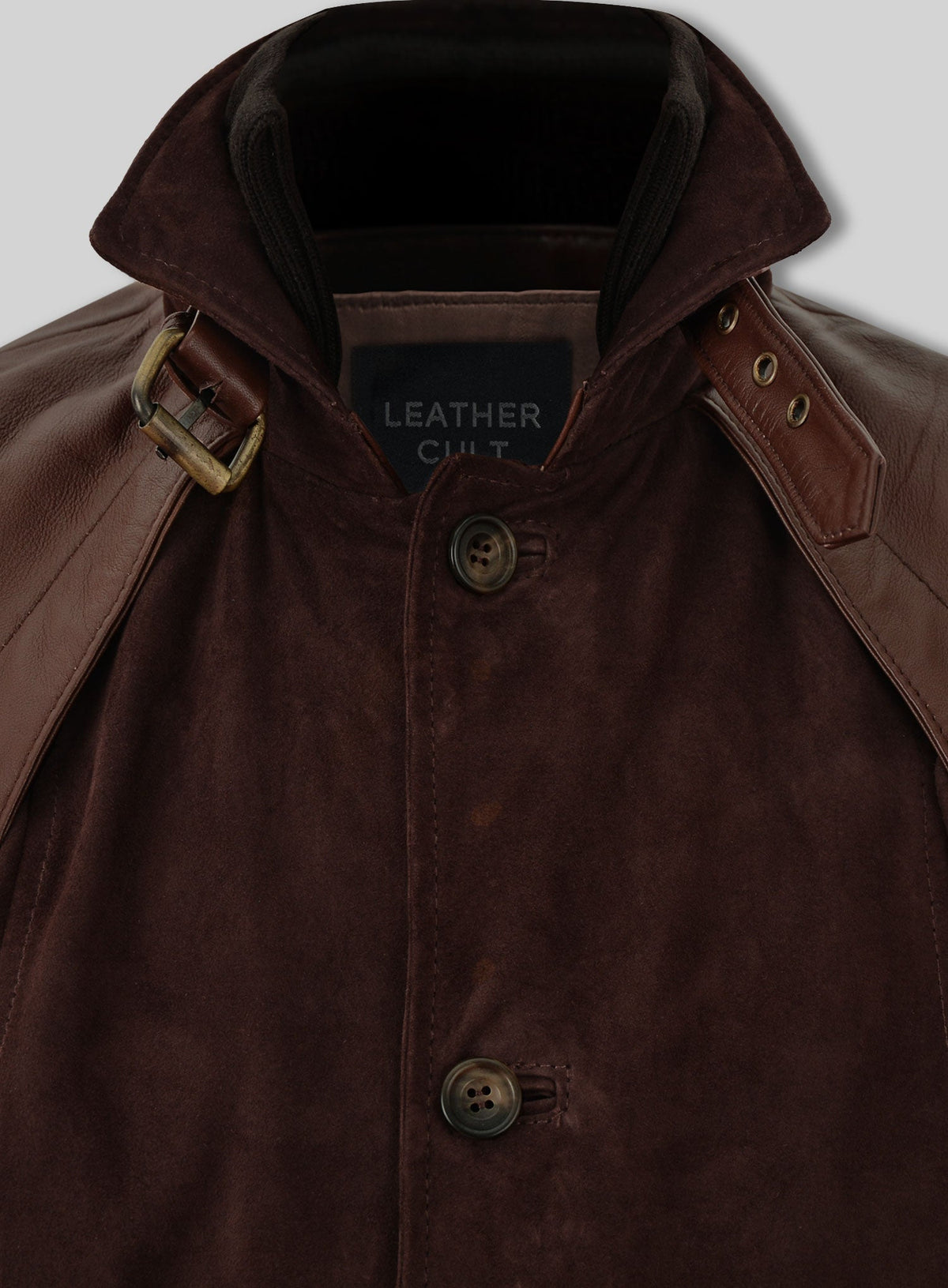 Daniel Radcliff Horns Black Leather Jacket – close-up and worn views