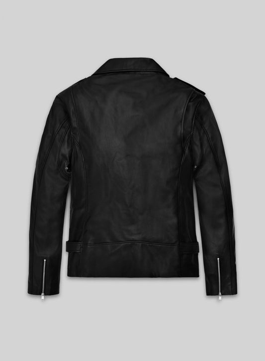 Daniel Radcliffe Woman in Black Premiere Black Biker Leather Jacket – back view