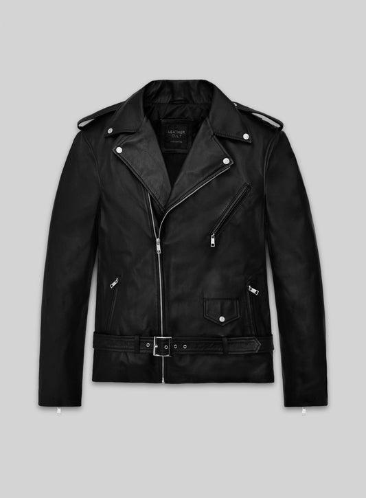 Daniel Radcliffe Woman in Black Premiere Black Biker Leather Jacket – front view