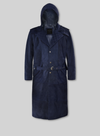 Assassin's Creed Jacob Frye Dark Blue Suede Long Coat – front view