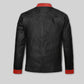 Dark Knight Black Leather Jacket – back view