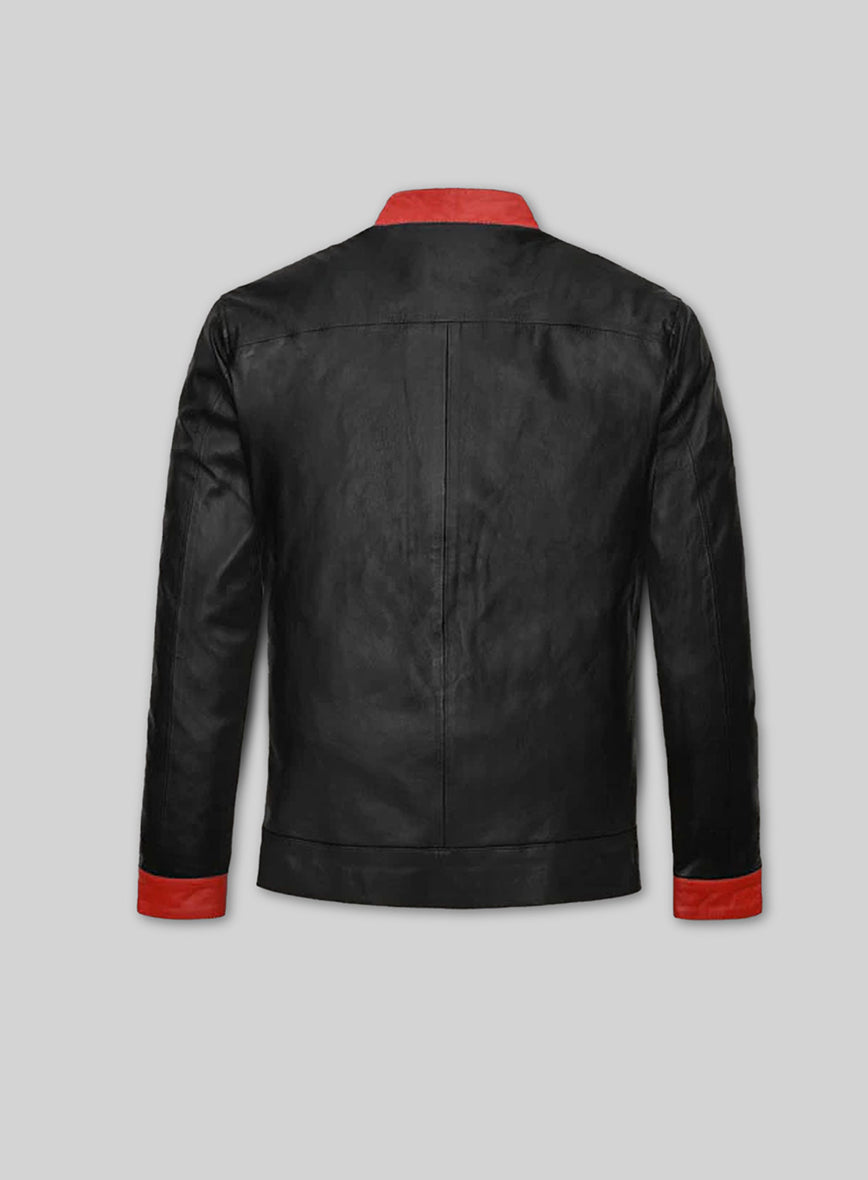 Dark Knight Black Leather Jacket – back view
