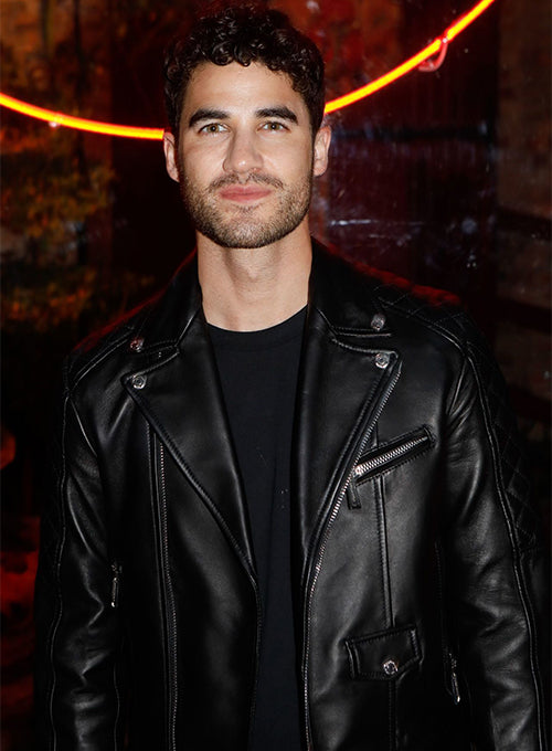 Darren Criss Paris Black Leather Jacket – celebrity inspiration look