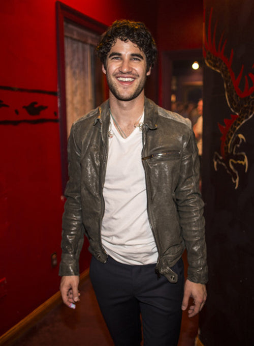 Darren Criss Brown Leather Jacket – celebrity inspiration look
