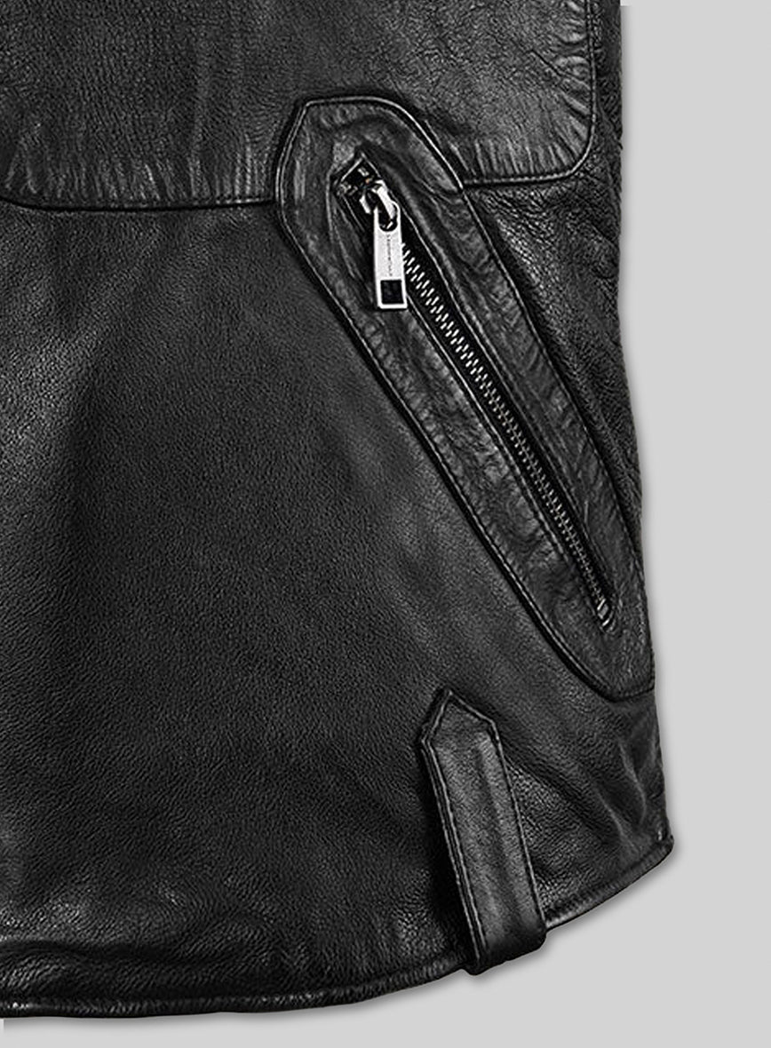 David Gray Leather Jacket – close-up and worn views
