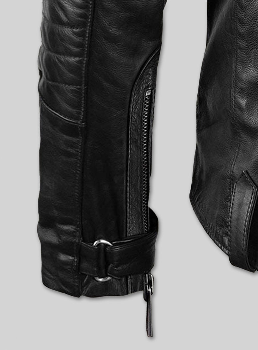 David Gray Leather Jacket – close-up and worn views