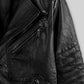 David Gray Leather Jacket – close-up detail of front closure, pocket and leather stitching