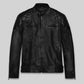 David Beckham London Black Leather Jacket – front view