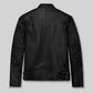 David Beckham London Black Leather Jacket – back view