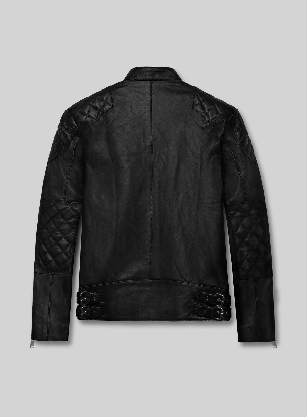 David Beckham London Black Leather Jacket – back view