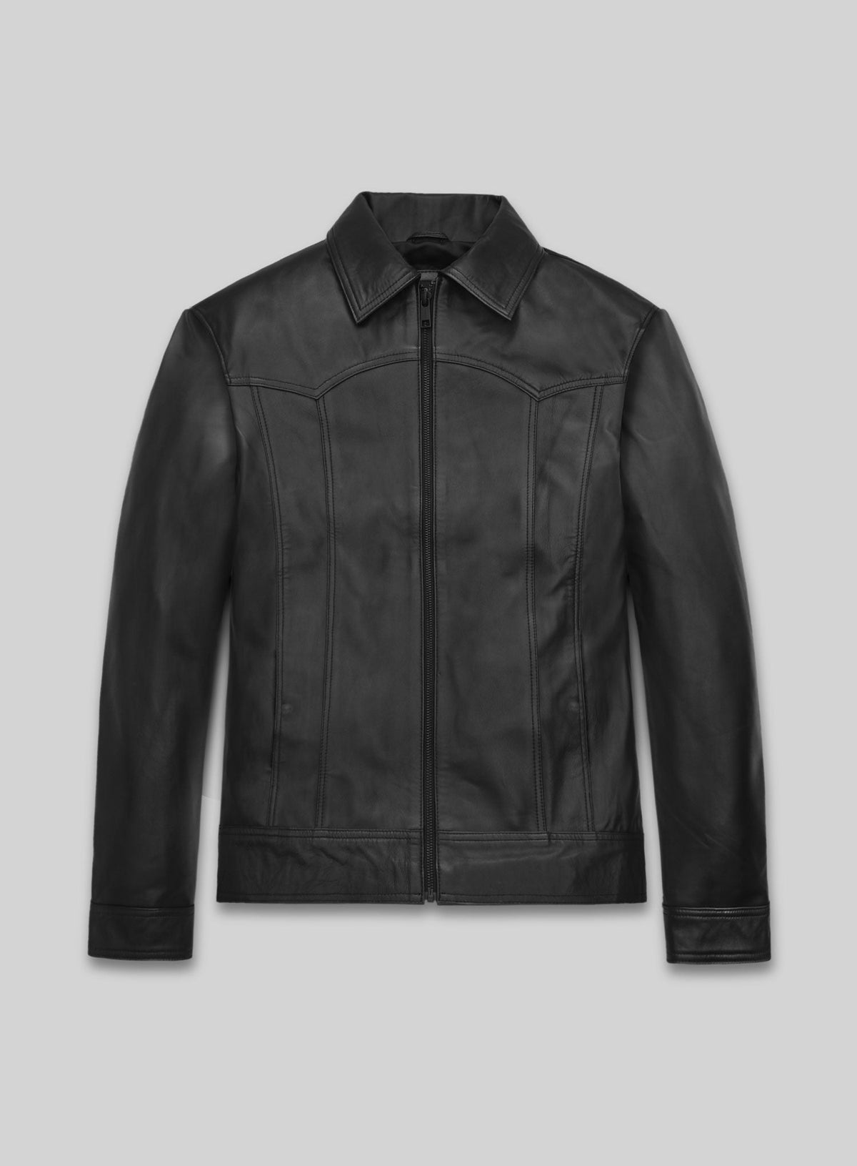 David Beckham Black Casual Leather Jacket – front view