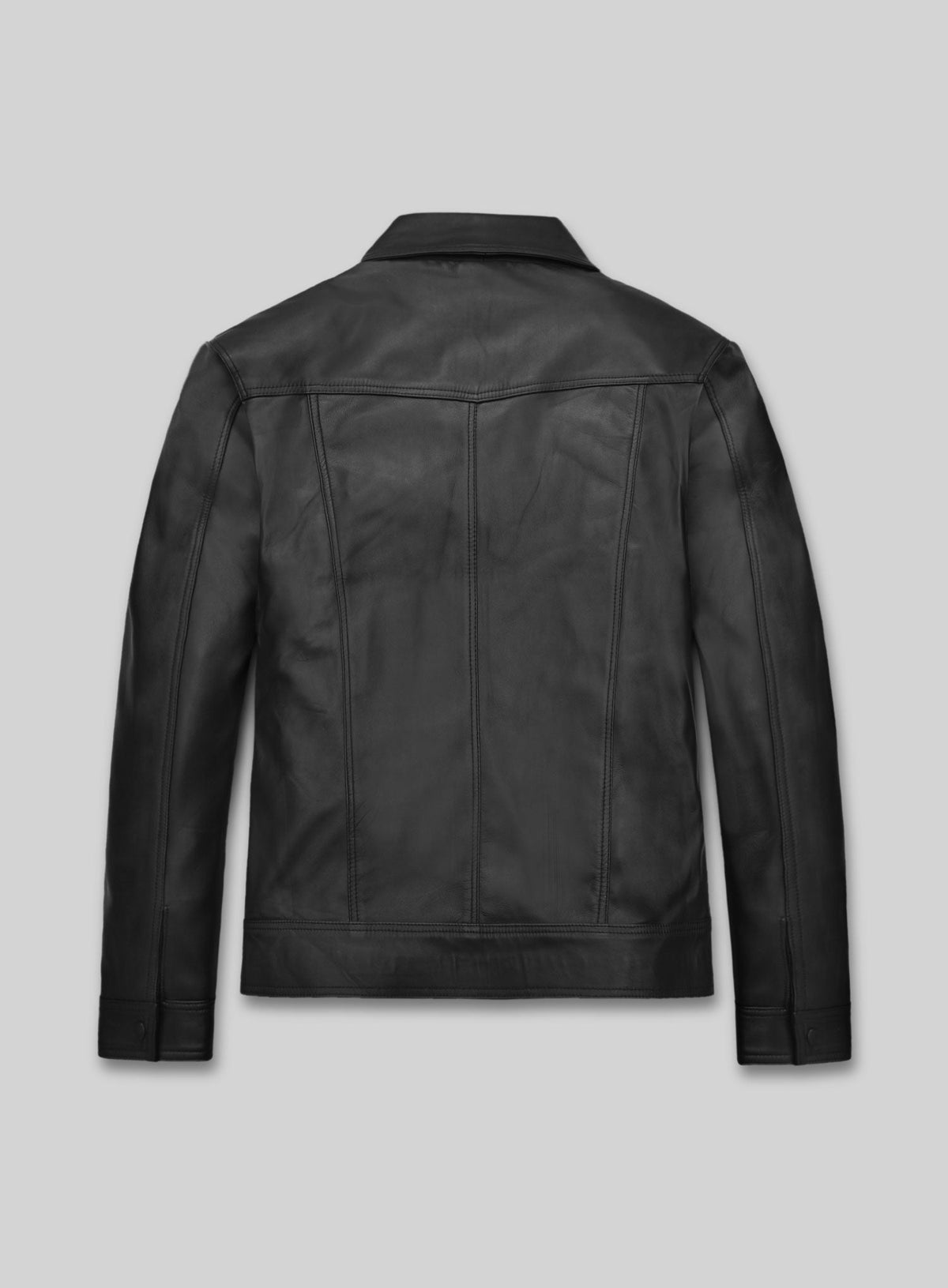 David Beckham Black Casual Leather Jacket – back view