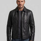 David Beckham Black Casual Leather Jacket – worn look