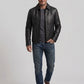 David Beckham Black Casual Leather Jacket – worn look
