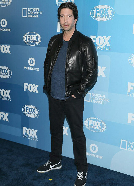 David Schwimmer Black Leather Jacket – celebrity inspiration look