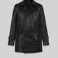 David Tennant Doctor Who Black Leather Trench Coat – front view