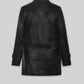 David Tennant Doctor Who Black Leather Trench Coat – back view