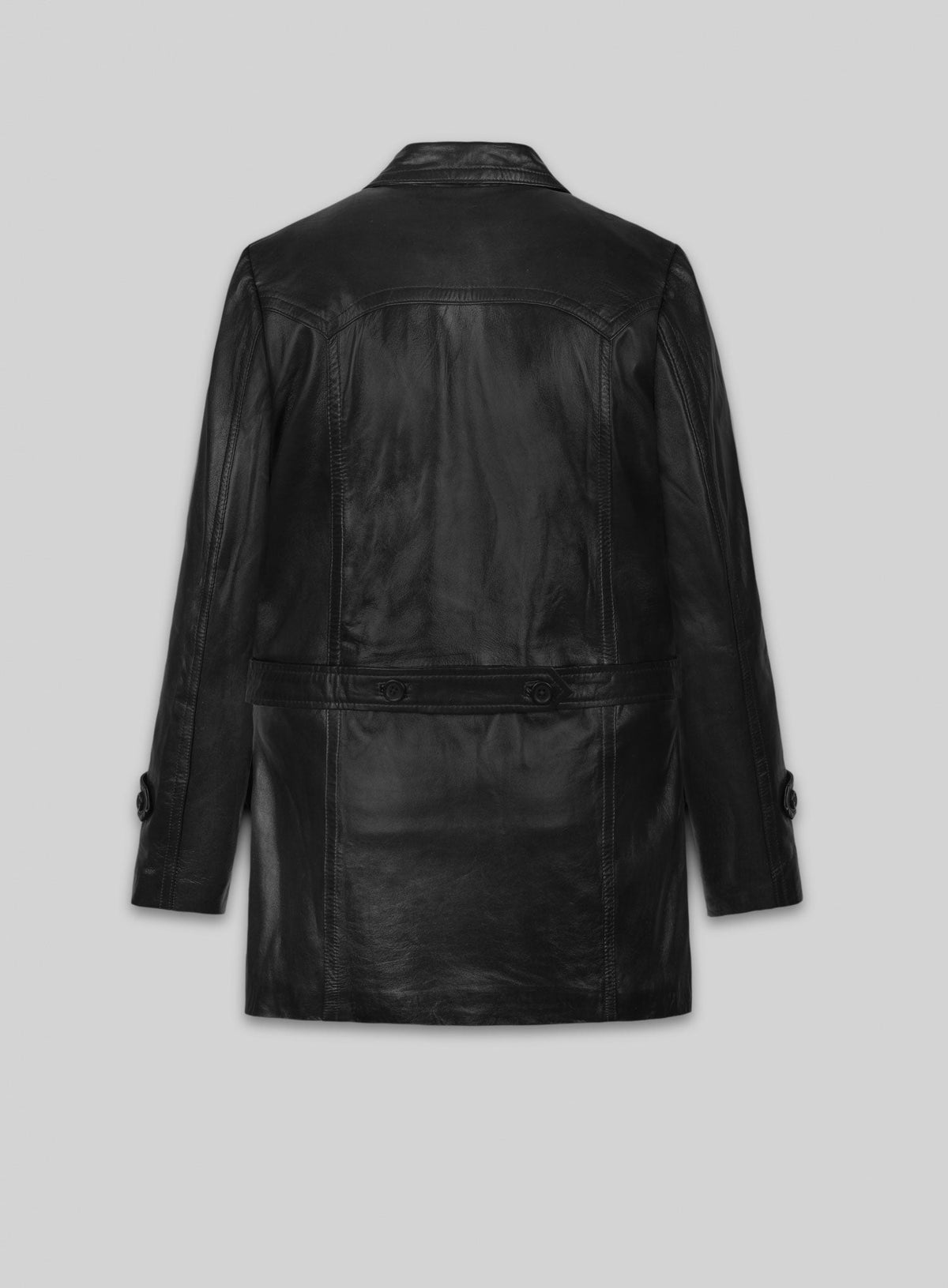 David Tennant Doctor Who Black Leather Trench Coat – back view