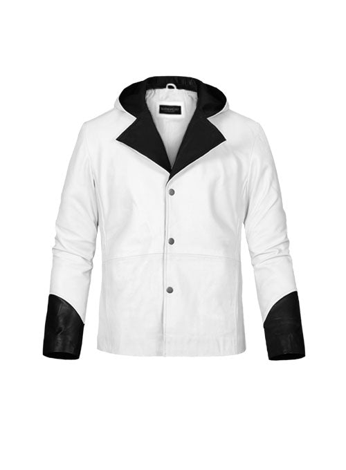 Devil May Cry Dante Kids White Faux Leather Hooded Coat front view