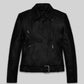 Dianna Agron Tribeca Film Festival Black Leather Jacket – front view