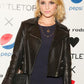 Dianna Agron Black Biker Leather Jacket – close-up and worn views