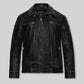Die Hard 5 Bruce Willis Black Leather Jacket – front view