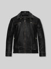 Die Hard 5 Bruce Willis Black Leather Jacket – front view