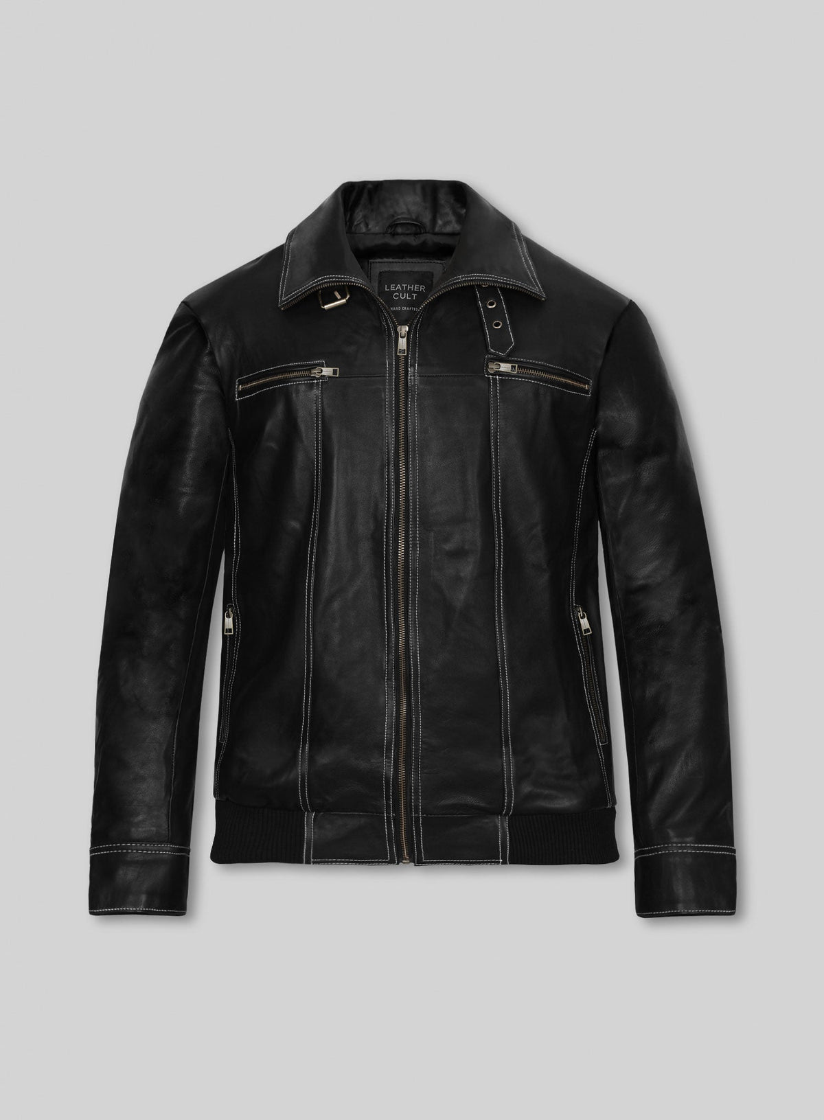 Die Hard 5 Bruce Willis Black Leather Jacket – front view