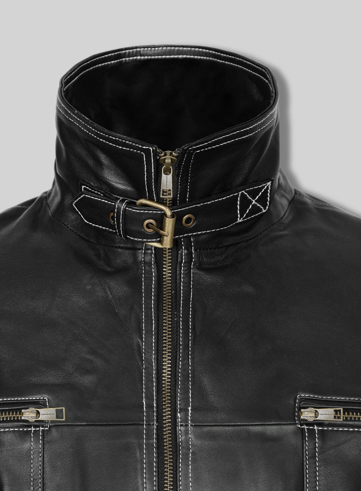 Die Hard 5 Bruce Willis Black Leather Jacket – close-up and worn views