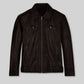 Don Cheadle Traitor Dark Brown Leather Jacket – front view