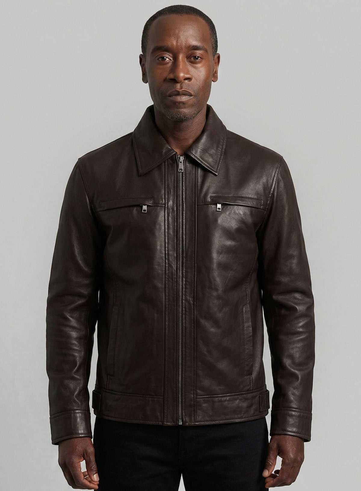 Don Cheadle Traitor Dark Brown Leather Jacket – alternate view