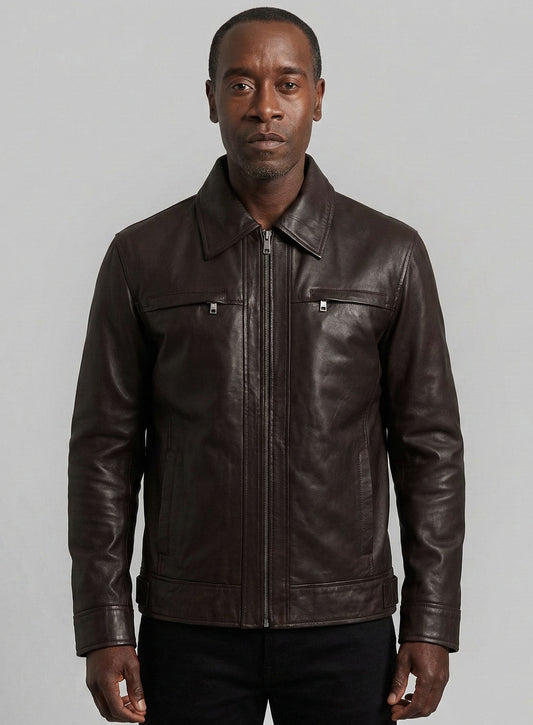 Don Cheadle Traitor Dark Brown Leather Jacket – alternate view