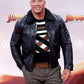 Dwayne Johnson Jumanji World Premiere Black Leather Jacket – Dwayne Johnson celebrity photo in Jumanji World Premiere