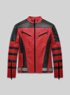 Dwayne Johnson Red One Red & Black Leather Jacket – front view