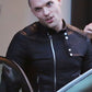 Ed Skrein Deadpool Black Leather Jacket – front view