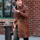 Ed Westwick White Leather Trench Coat – Ed Westwick wearing the look, photo 3