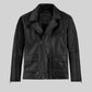 Eddie Redmayne Black Leather Jacket – front view