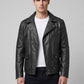 Eddie Redmayne Black Leather Jacket – close-up and worn views