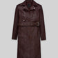 Eiza Gonzalez Black Leather Trench Coat – front view