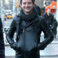 Elijah Wood Black Leather Jacket – celebrity inspiration look